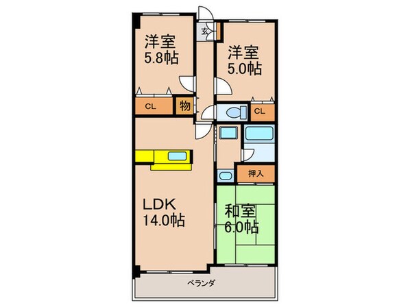 千里五月ケ丘ハイツⅢ番館の物件間取画像